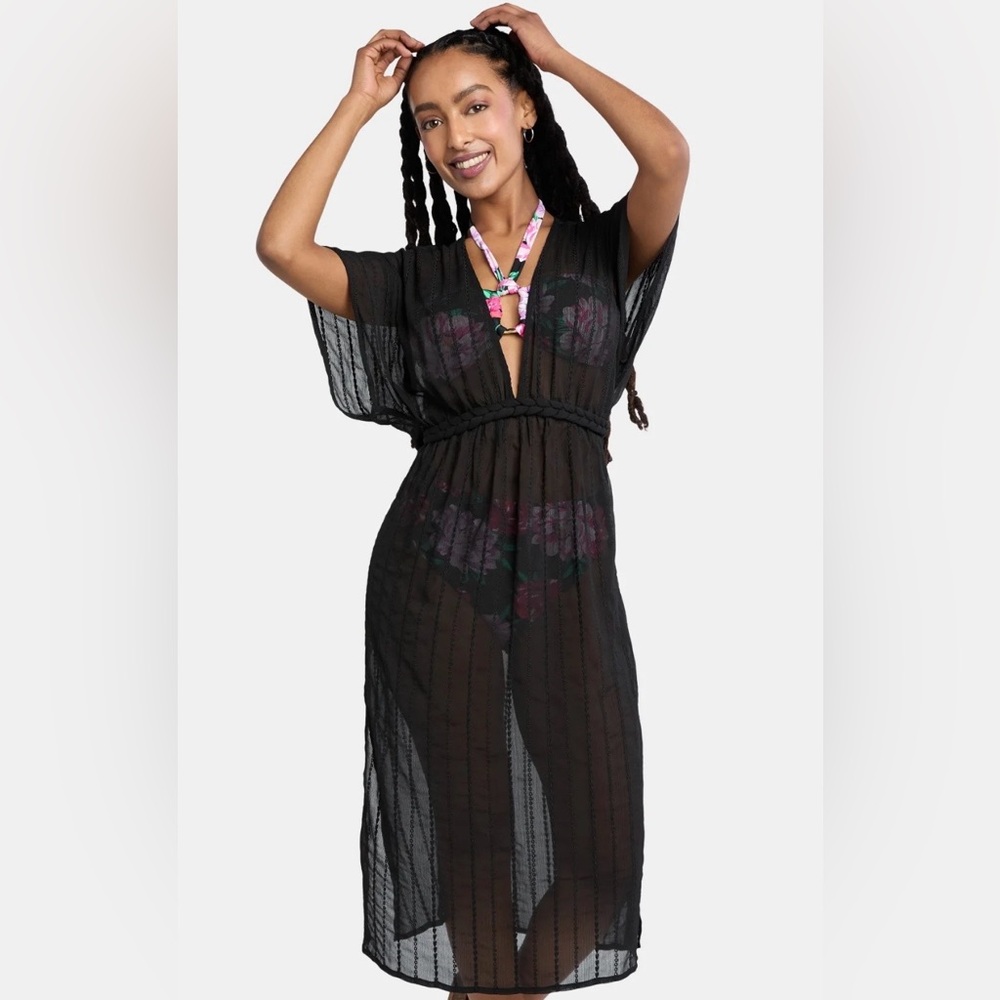 Time and Tru Black Sheer V‑Neck Swim Cover-Up  Never Worn Never Washed.